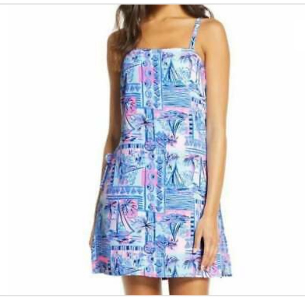 Lilly Pulitzer Sahar Romper Whisper Blue Yeah Buoy